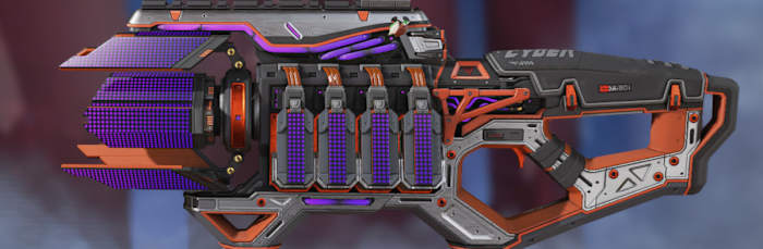 "Laser Eviscerator" skin for the Charge Rifle in Apex Legends.